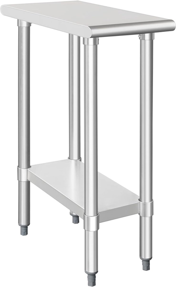 Roestvrijstalen Werktafel 61 x 45 cm met Onderplank voor Professionele Keuken