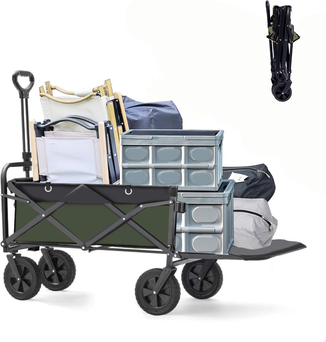 Heavy Duty Trolley op Wielen voor Camping en Tuin - 150KG/80L
