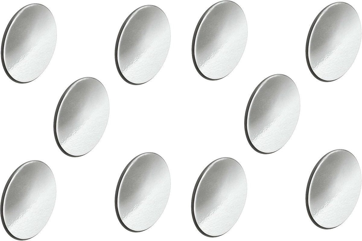 Zelfklevende Verchroomde Afdekkappen 16 mm - 10 Stuks voor Kast Plank Boorgat Afdekking