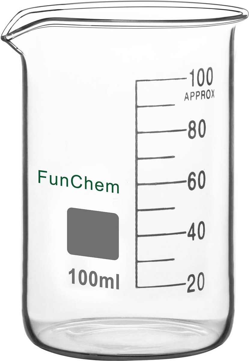 Gegradueerde glazen laboratoriumbeker met schenktuit - 100 ml