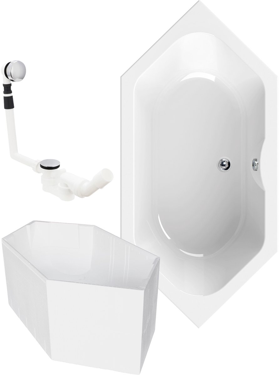 Calmwaters Exclusive - Badkuip - 190 x 90 cm - Set badkuipdragers