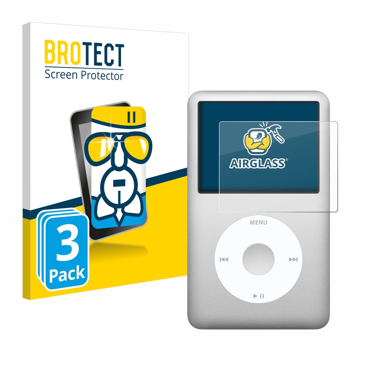 Screenprotector 3 Stuks voor iPod classic Gen 5-7 Beschermglas transparant