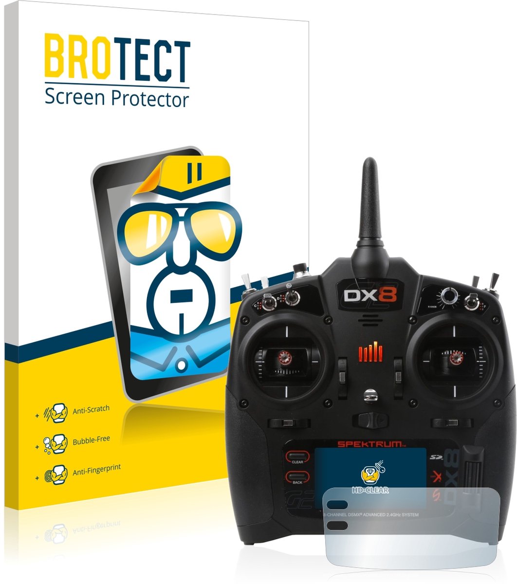 BROTECT - Screenprotector voor Spektrum DX8 G2 - Folie Beschermfolie transparant 2 Stuks