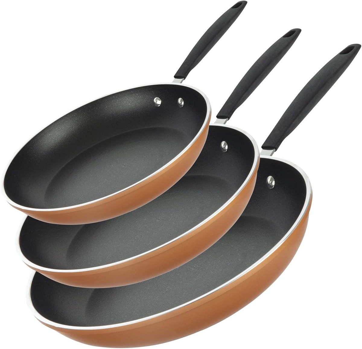 3-delige Keramische Koekenpan Set - Antiaanbak, Hittebestendig, Inclusief 20, 25 en 30 cm