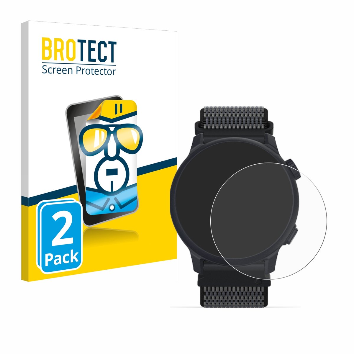 BROTECT - Screenprotector voor Coros Pace 2 - Folie Beschermfolie transparant 2 Stuks
