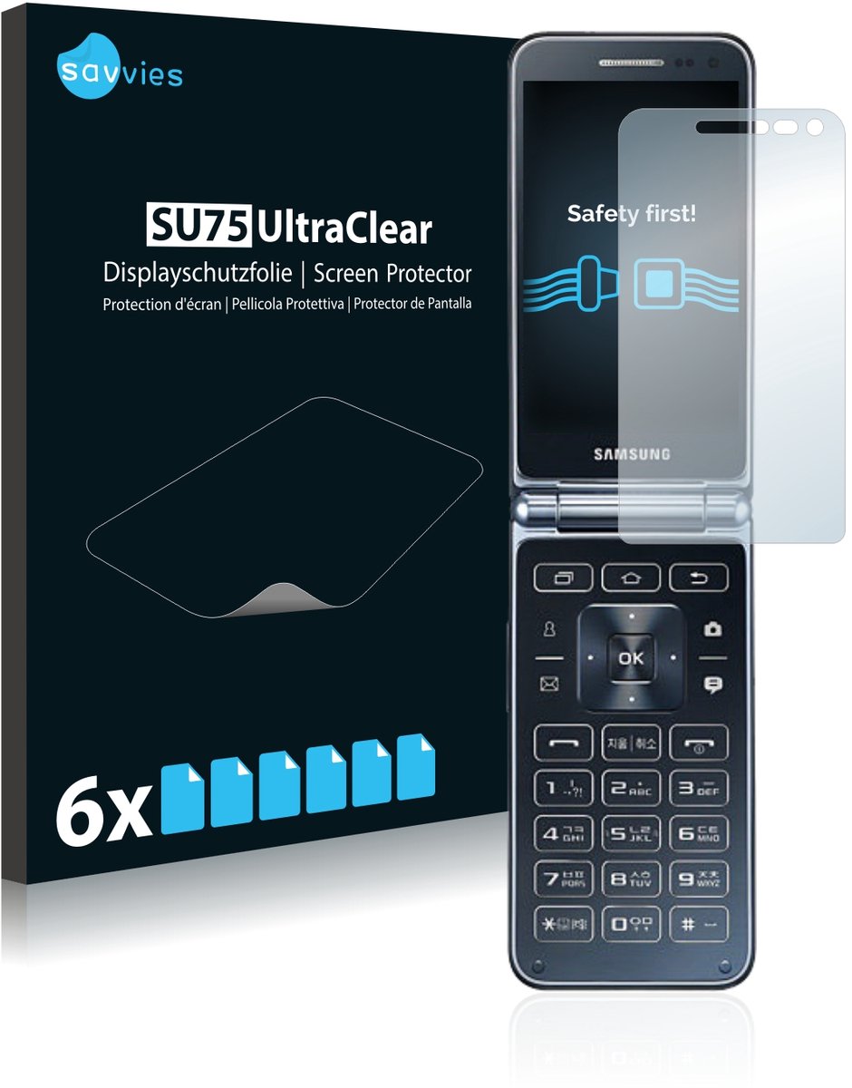 Savvies - Screenprotector voor Samsung Galaxy Folder 2 - Folie Beschermfolie transparant 6 Stuks