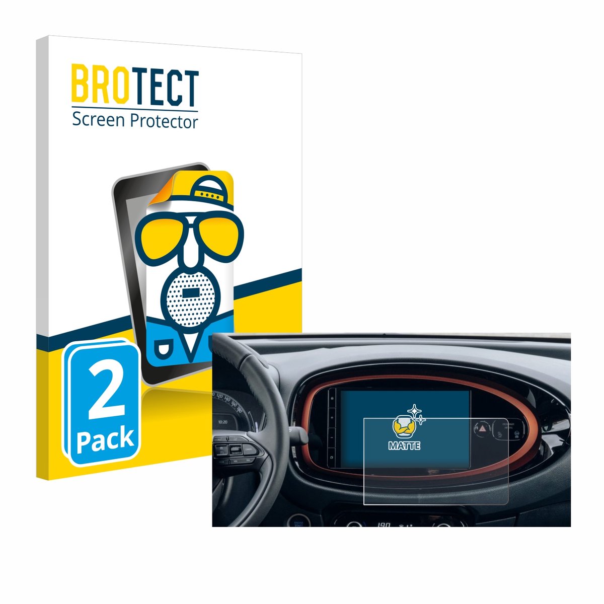 BROTECT - Screenprotector voor Toyota Aygo X (2022) - Folie Beschermfolie matte 2 Stuks
