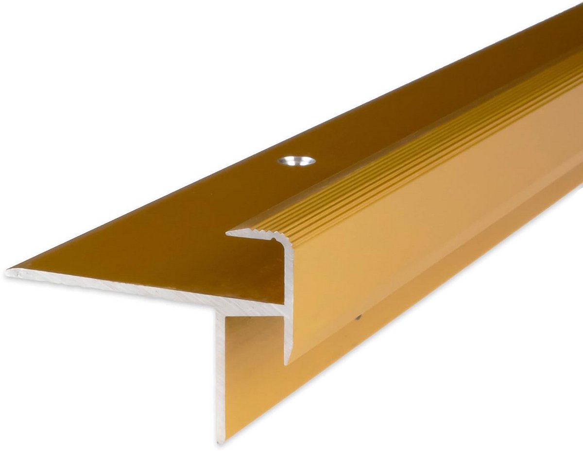 Trapneus voor Laminaat en Trappen - Geanodiseerd Aluminium Goud 10mm - Beschermende Hoekprofiel
