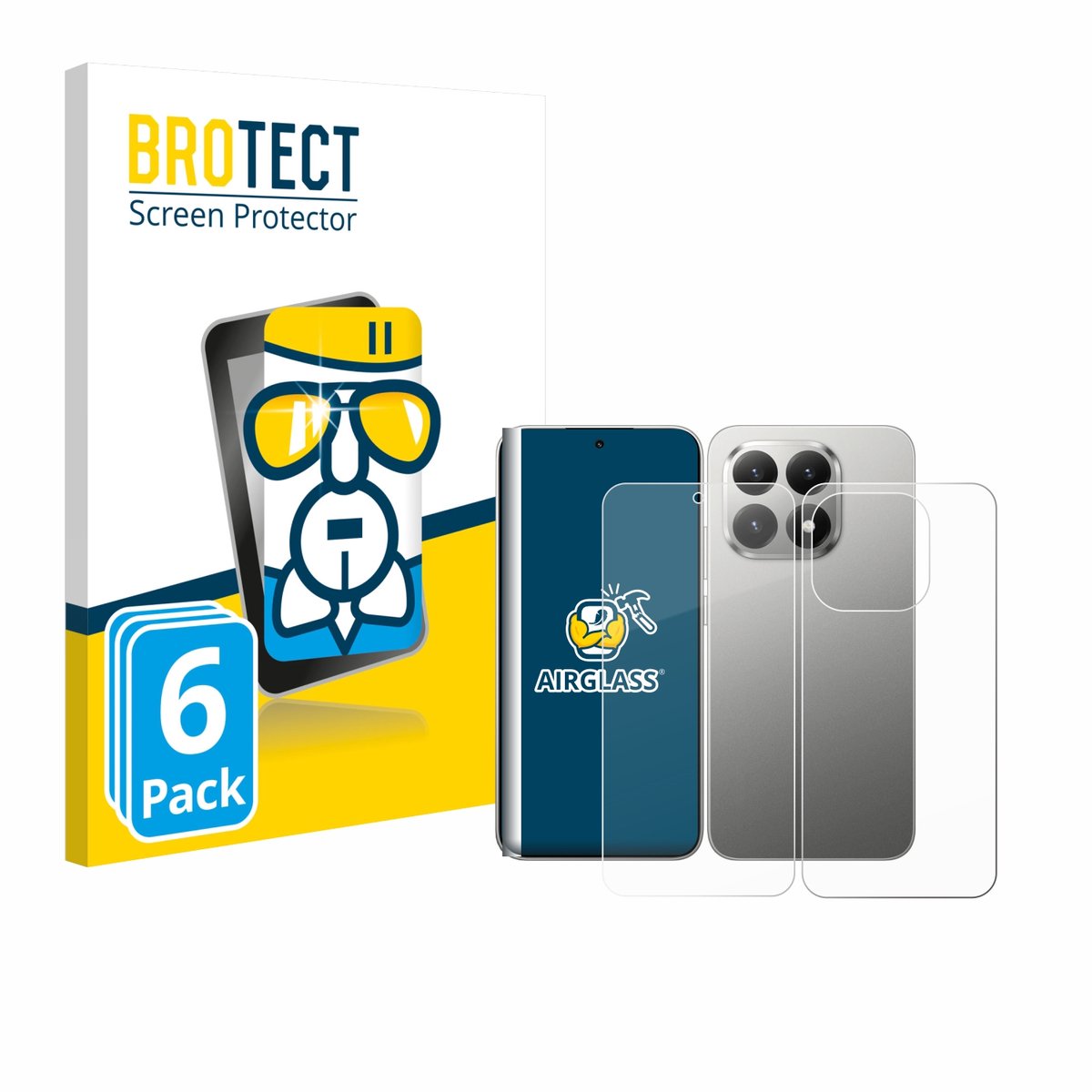 Screenprotector 6 Stuks voor Xiaomi 15T (Voor+Achter) Beschermglas transparant