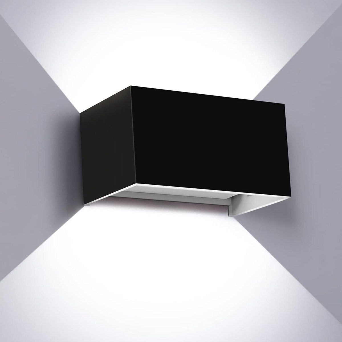 Instelbare LED Buiten Wandlamp Zwart IP65 - Op en Neer Lichtbundel