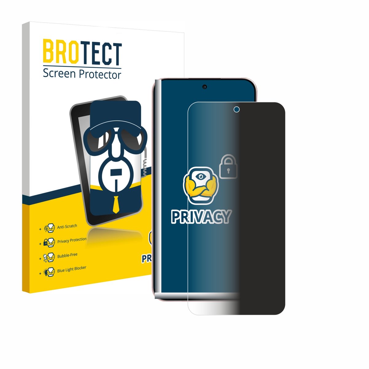 BROTECT - privacy screenprotector voor Oppo Reno 14 - Folie Beschermfolie Blauwlichtfilter