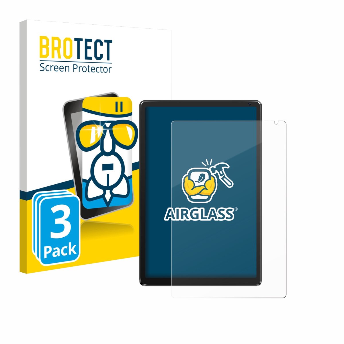 Screenprotector 3 Stuks voor Whitedeer WHEC107BK 10.1" Beschermglas transparant