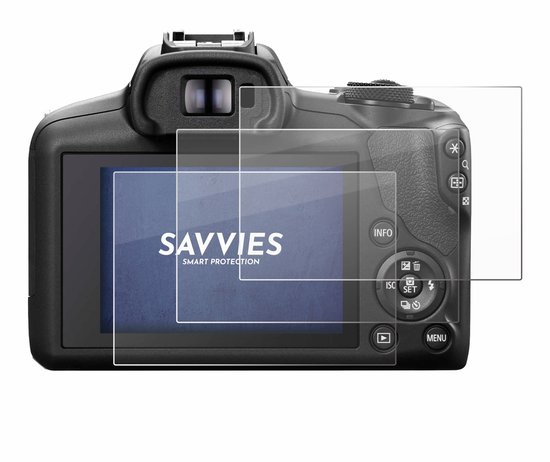 Lot de 3 protections d'écran Savvies - compatibles avec Canon EOS R100 - film protecteur en verre transparent