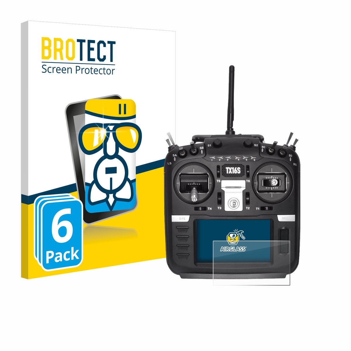 Screenprotector 6 Stuks voor Radiomaster TX16S Beschermglas transparant