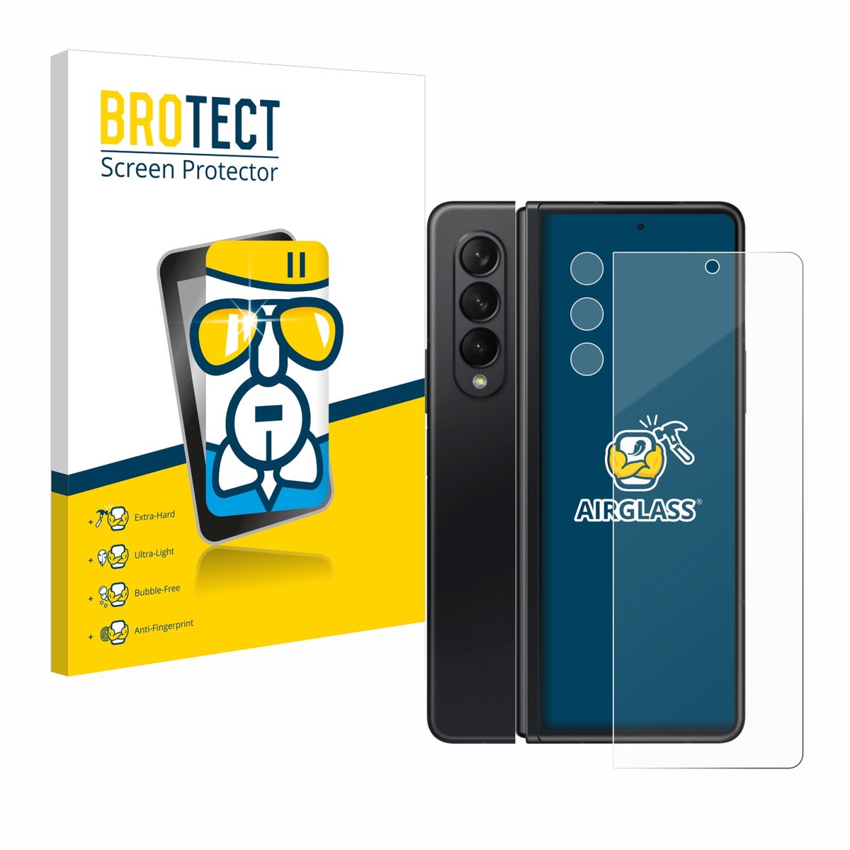 Screenprotector voor Samsung Galaxy Z Fold 3 5G (Voor+Camera) Beschermglas transparant