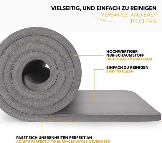 Fitness mat grijs - 1 cm dik van VirtuFit — afbeelding 5