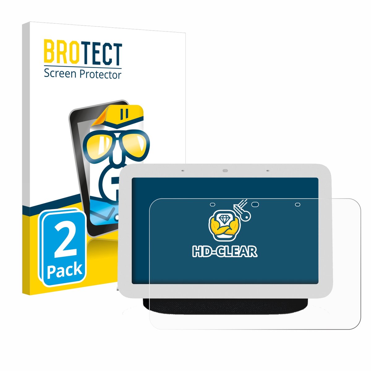 BROTECT - Screenprotector voor Google Nest Hub 2 - Folie Beschermfolie transparant 2 Stuks