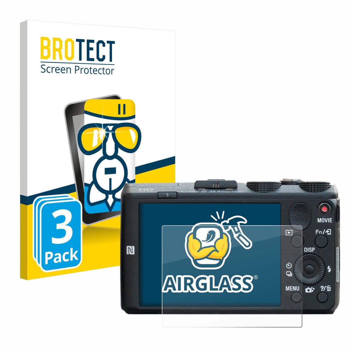 Screenprotector 3 Stuks voor Sony Cyber-Shot DSC-HX60 Beschermglas transparant