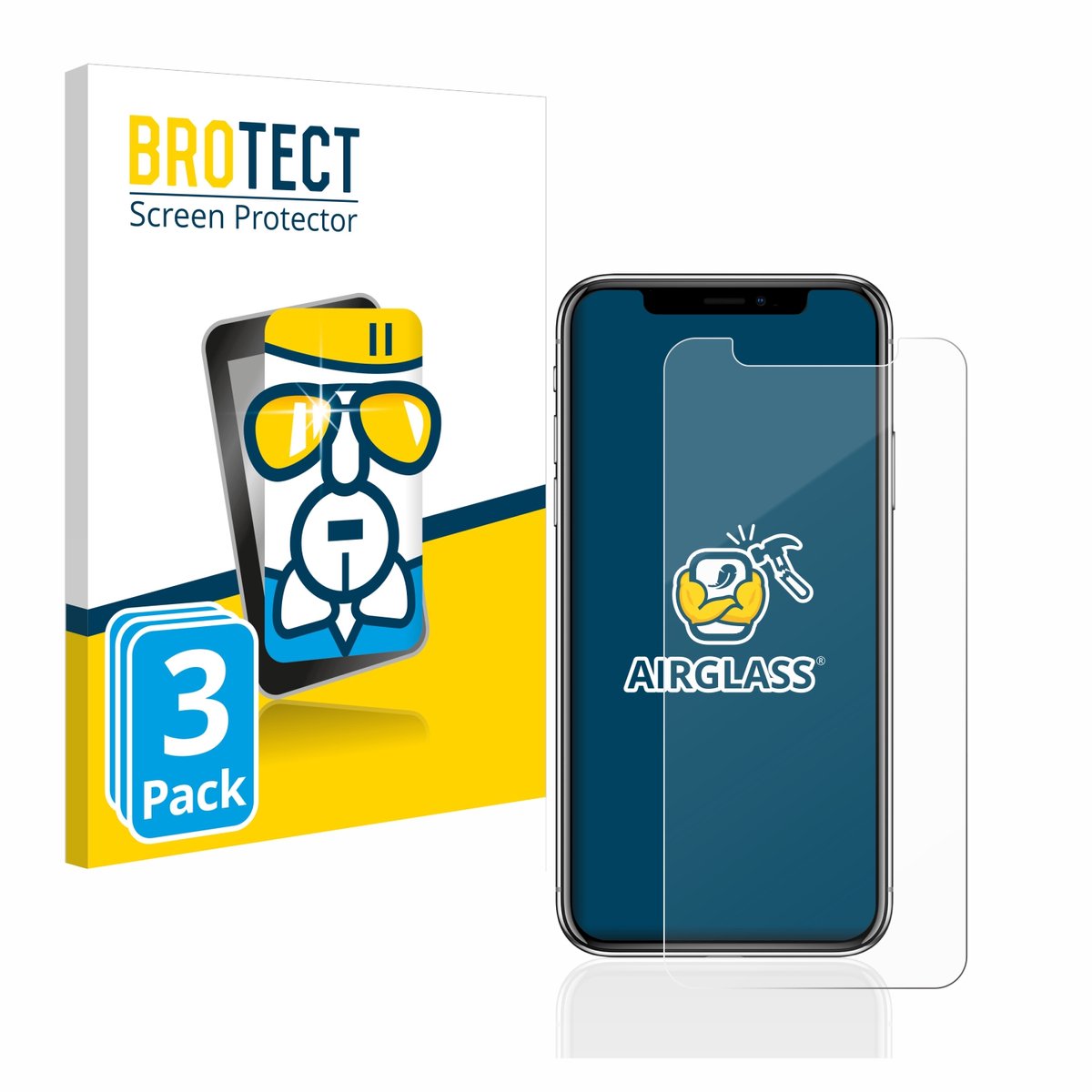 Screenprotector 3 Stuks voor Apple iPhone X / Xs / 11 Pro Beschermglas transparant
