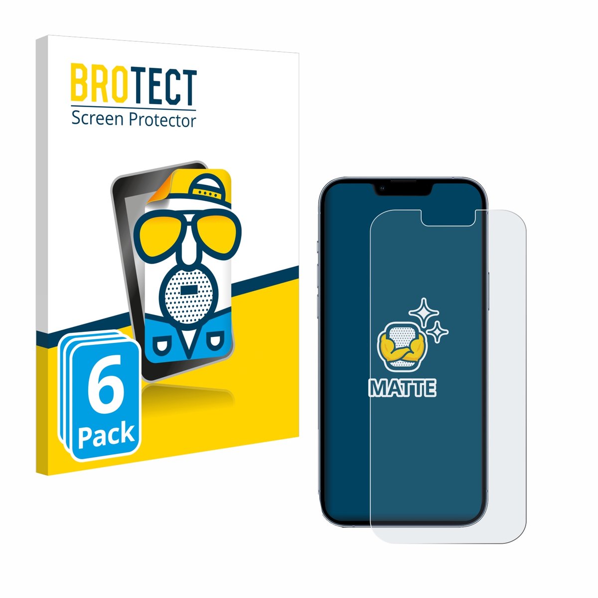 BROTECT - Screenprotector voor Apple iPhone 13 Pro Max - Folie Beschermfolie matte 6 Stuks