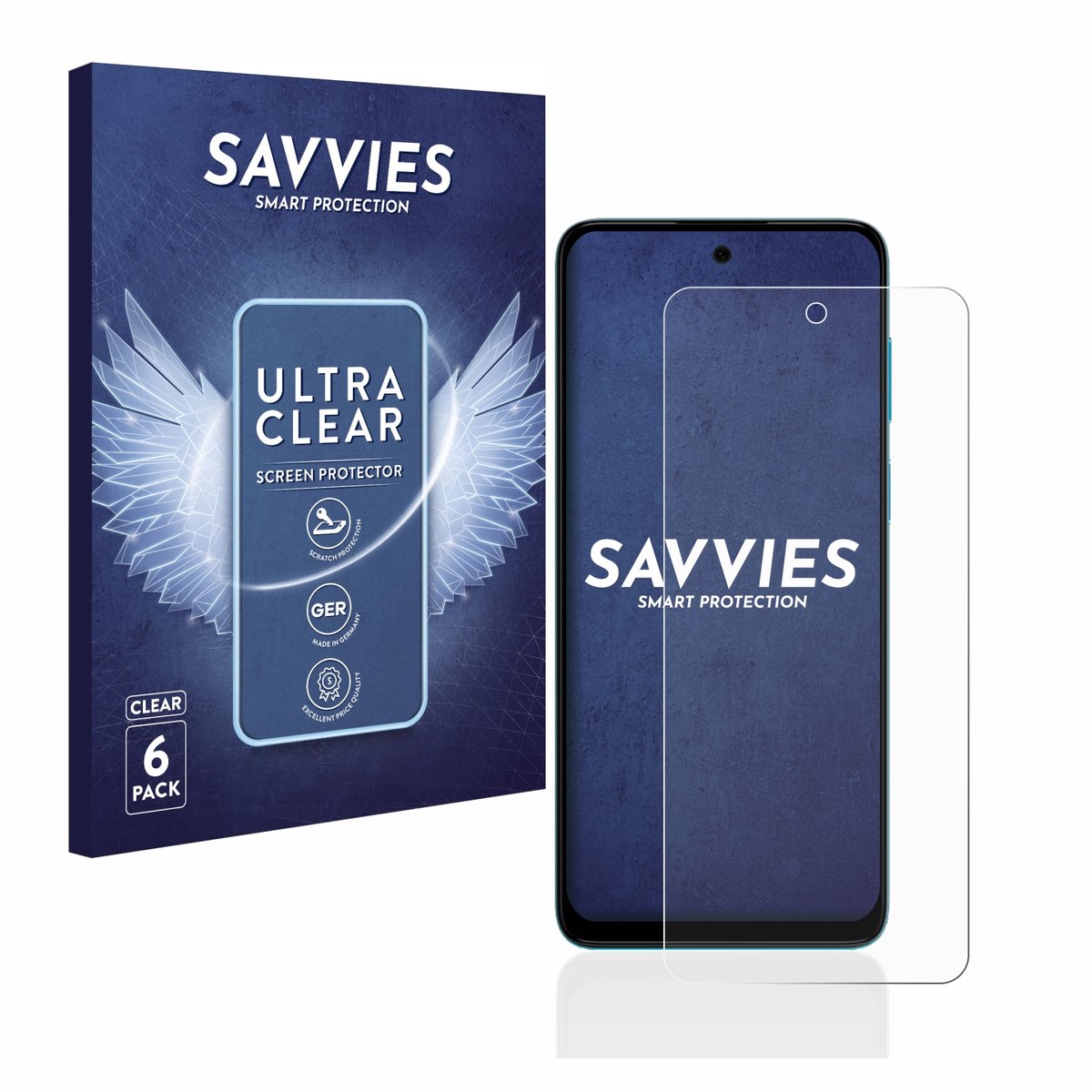 Savvies - Screenprotector voor Motorola Moto G22 - Folie Beschermfolie transparant 6 Stuks