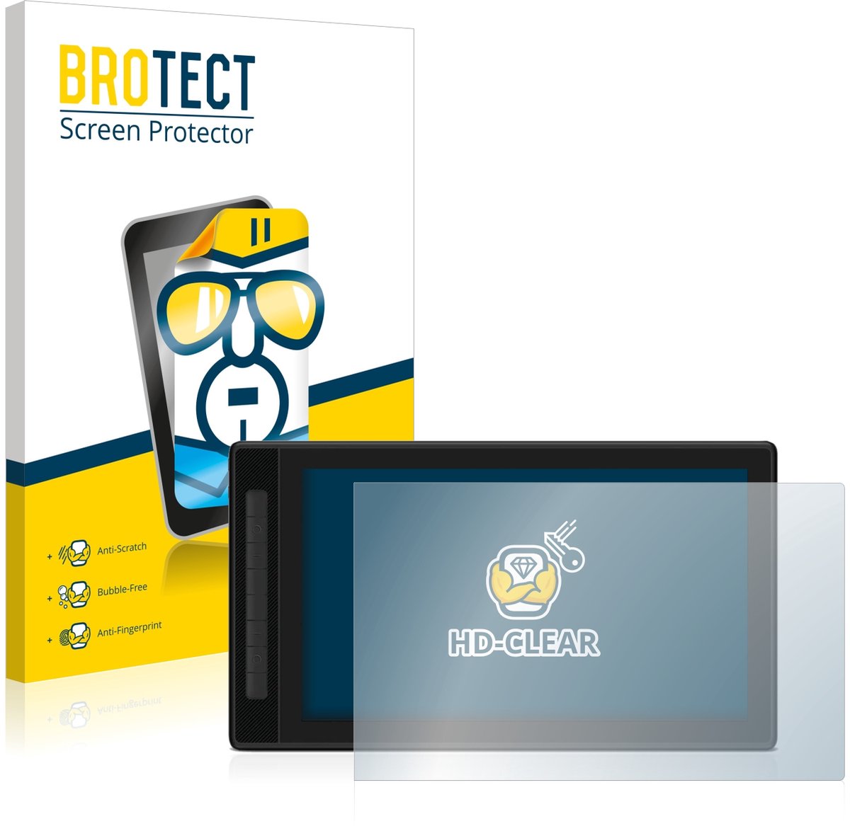 BROTECT - Screenprotector voor Huion Kamvas Pro 16 (2.5K) - Folie Beschermfolie transparant