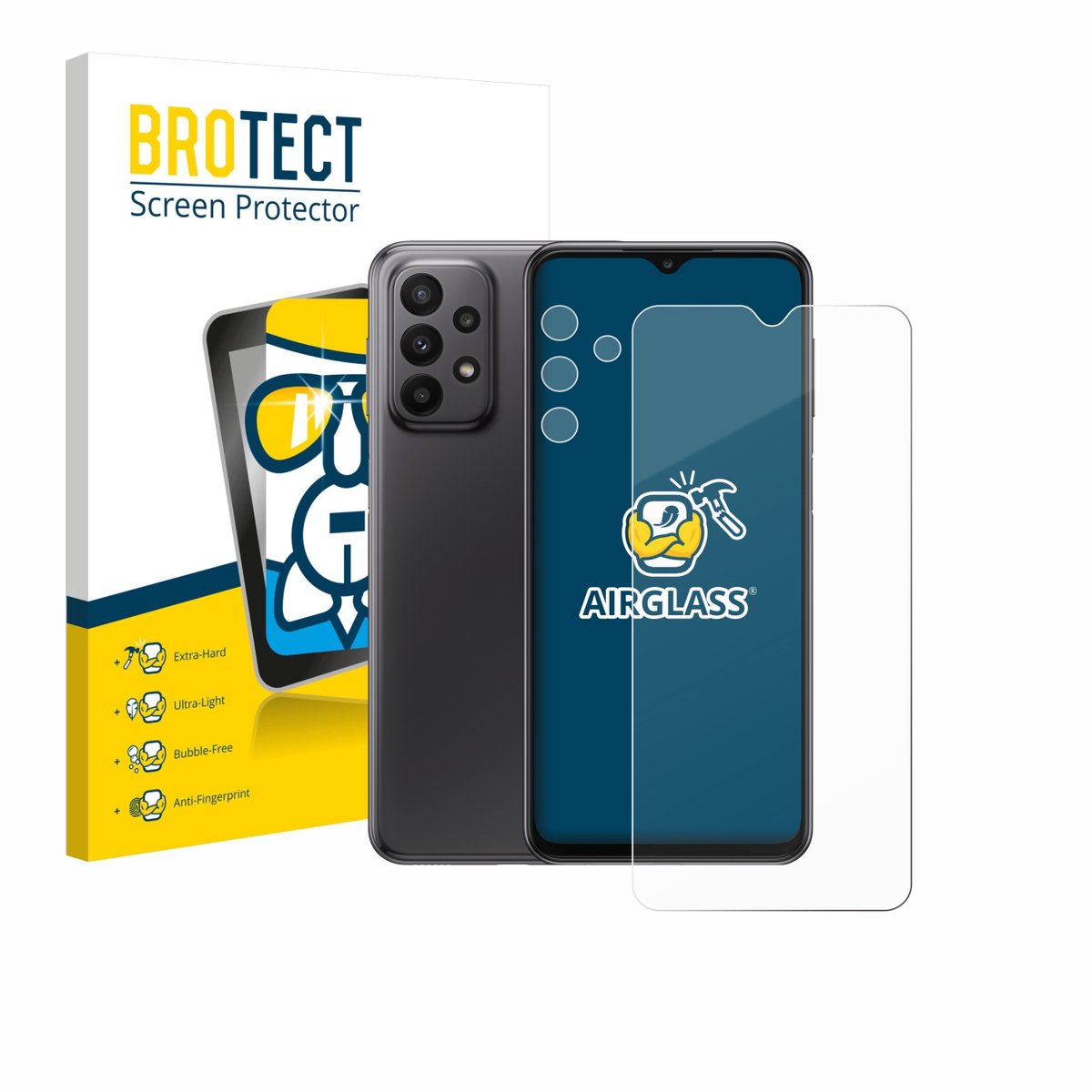 Screenprotector voor Samsung Galaxy A23 5G (Voor+Camera) Beschermglas transparant