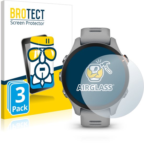 BROTECT - Protection d'écran pour Garmin Forerunner 255S Music - Film de protection en verre transparent (3 pièces)