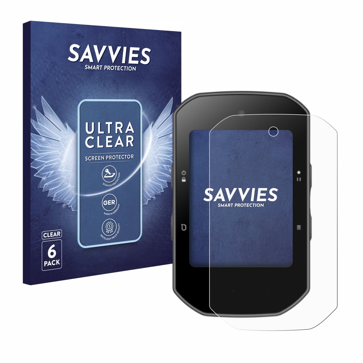 Savvies - Screenprotector voor Bryton Rider S500 - Folie Beschermfolie transparant 6 Stuks