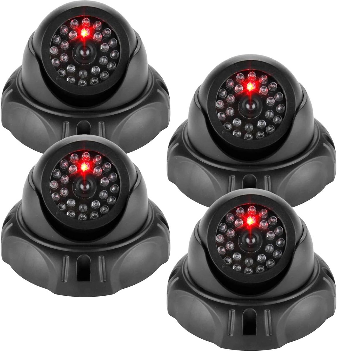 Set van 4 Dome Dummy Camera's met Knipperende LED - Realistische CCTV Bewaking voor Binnen en Buiten