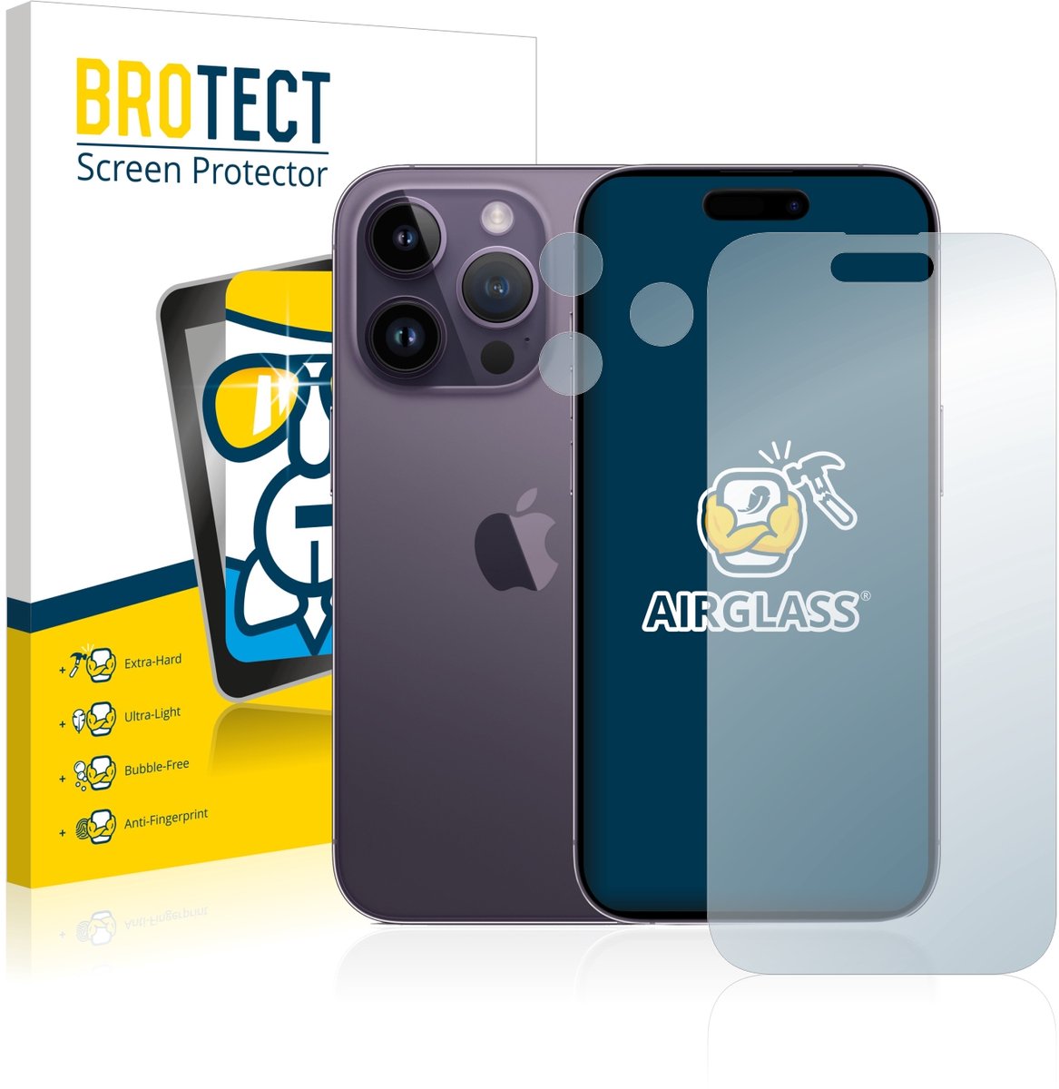 Screenprotector voor Apple iPhone 14 Pro (Voor+Camera) Beschermglas transparant