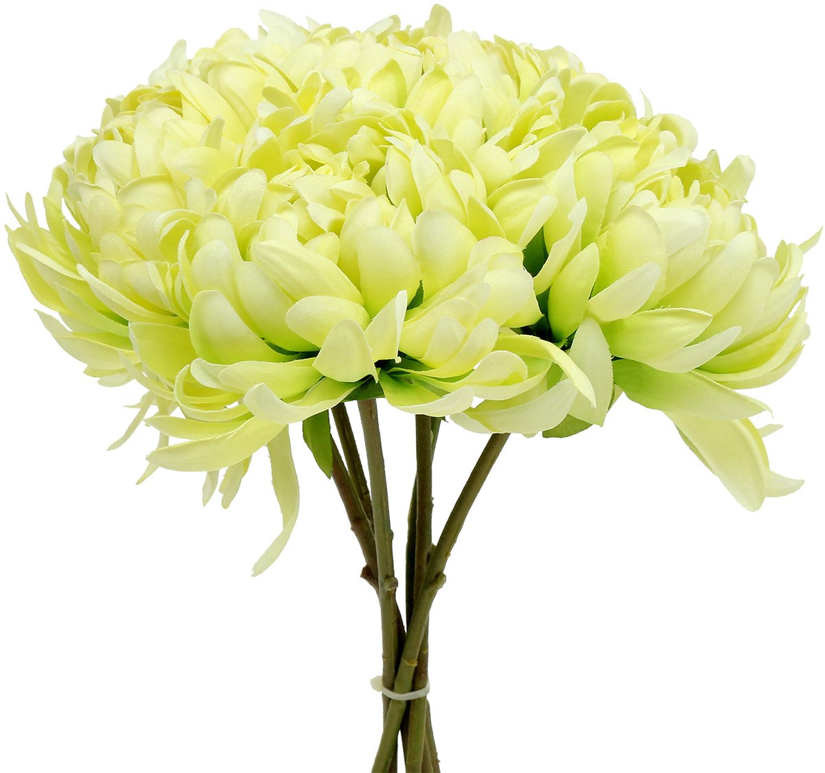 Viana Boeket chrysanten kunstcrème, geel 28cm 6st