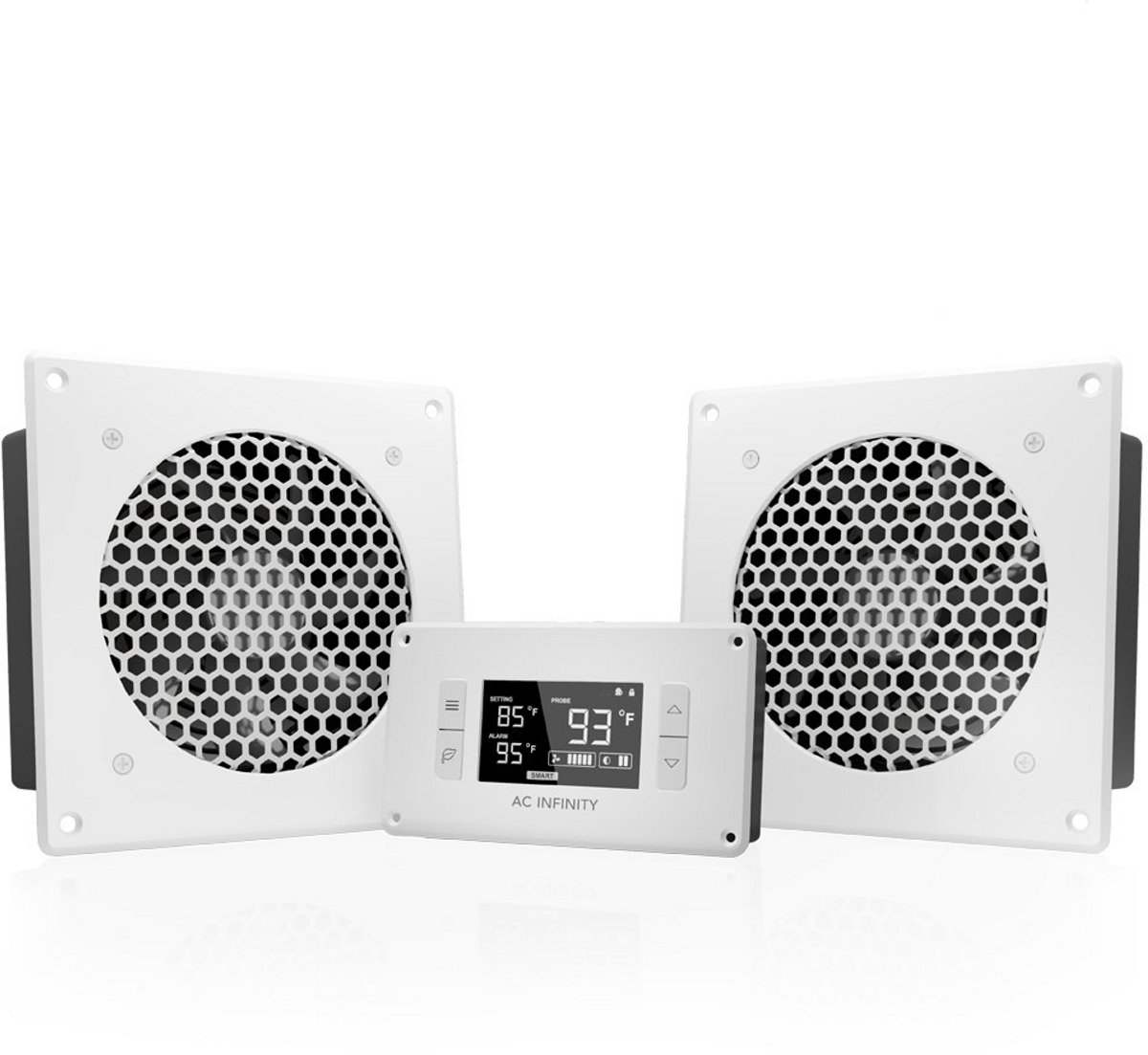 Stille Dubbele Ventilator met Thermostaat voor AV en Home Theater Kast Koeling - 6 Inch