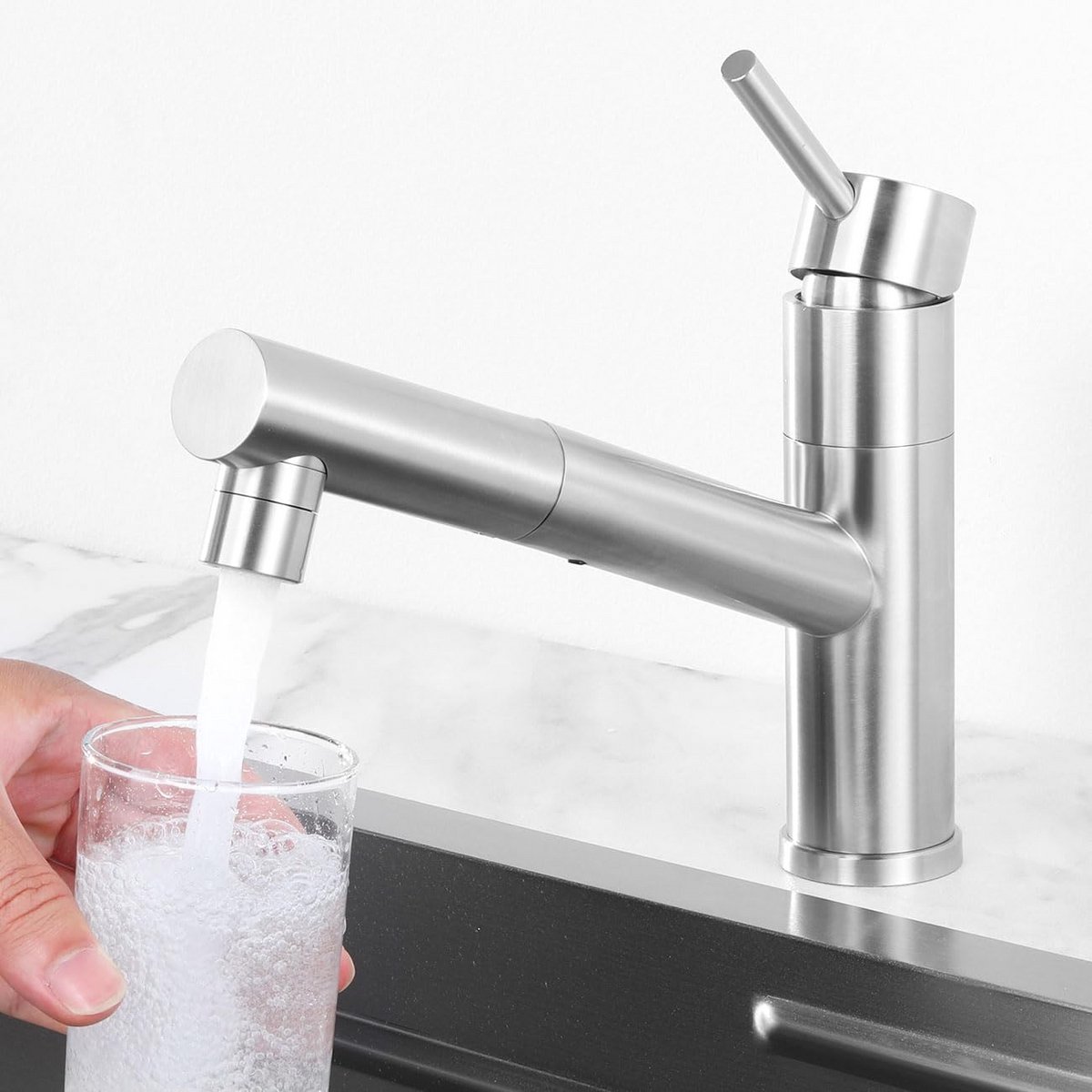 Keukenkraan Uittrekbaar met 2 Straalsoorten - 150° Draaibaar - Eéngreeps Mixer voor Spoelb