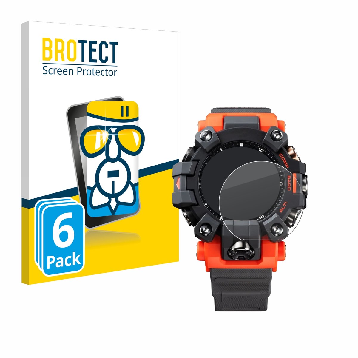 Screenprotector 6 Stuks voor Casio G-Shock GW-9500 Beschermglas transparant
