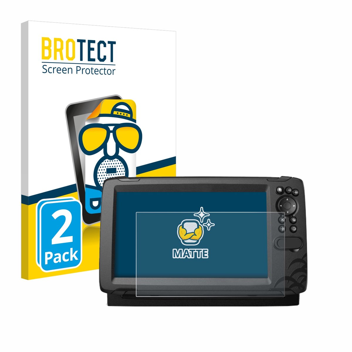 BROTECT - Screenprotector voor Lowrance HOOK Reveal 9 - Folie Beschermfolie matte 2 Stuks
