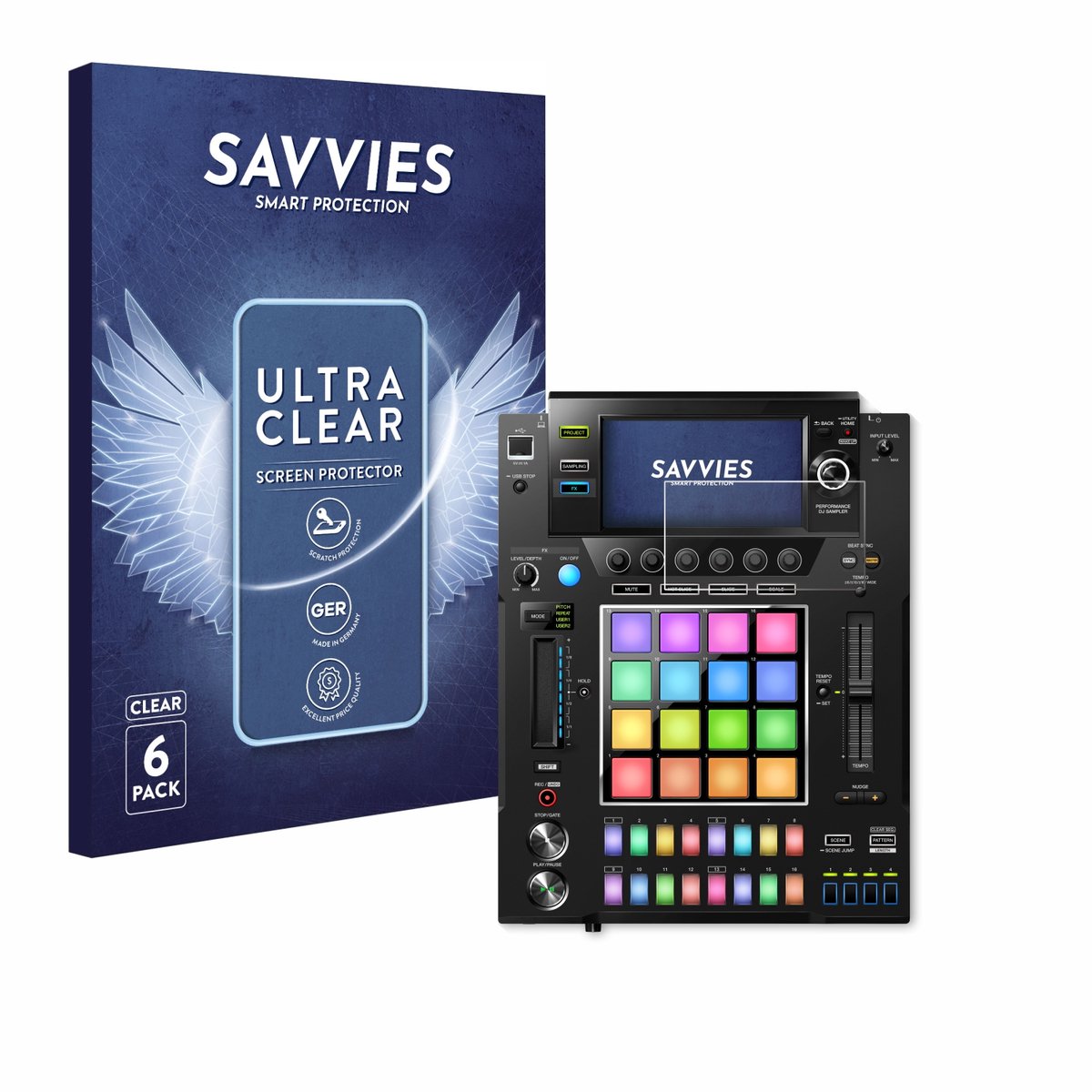 Savvies - Screenprotector voor Pioneer DJS -1000 - Folie Beschermfolie transparant 6 Stuks
