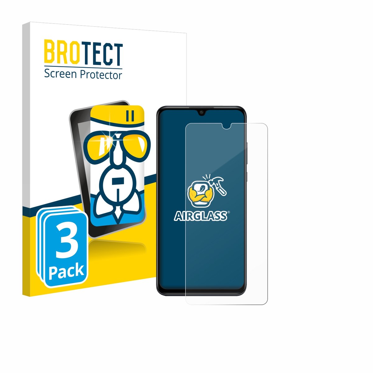 Screenprotector 3 Stuks voor Huawei P30 lite New Edition Beschermglas transparant