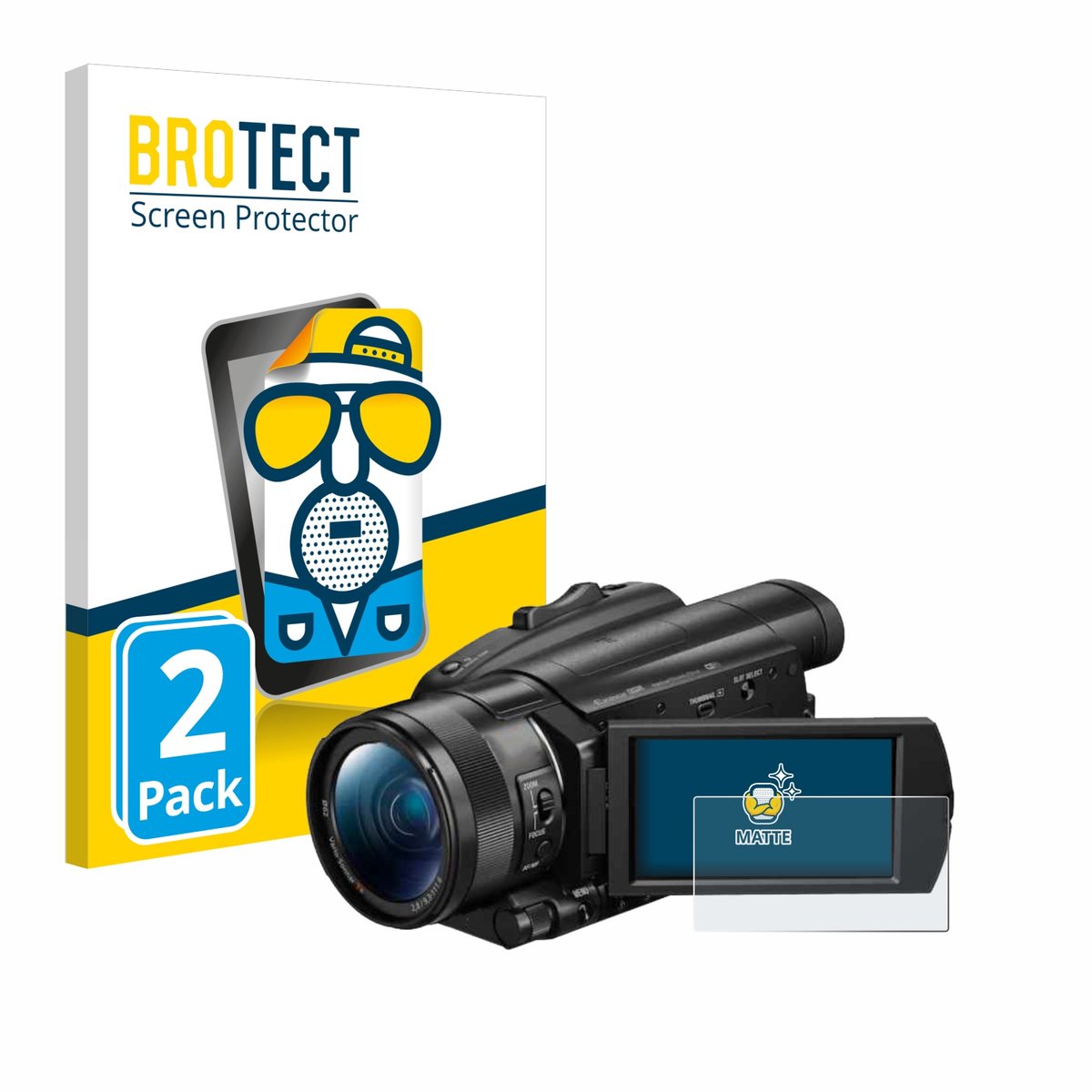 BROTECT - Screenprotector voor Sony FDR-AX700 - Folie Beschermfolie matte 2 Stuks