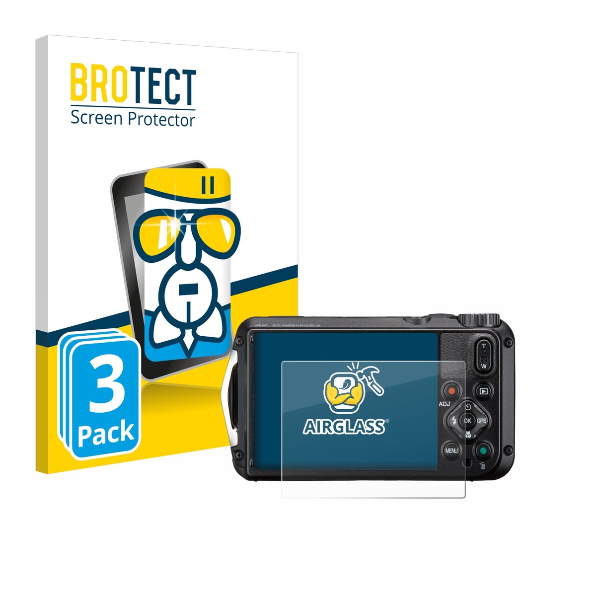 Screenprotector 3 Stuks voor Ricoh Pentax WG-8 Beschermglas transparant
