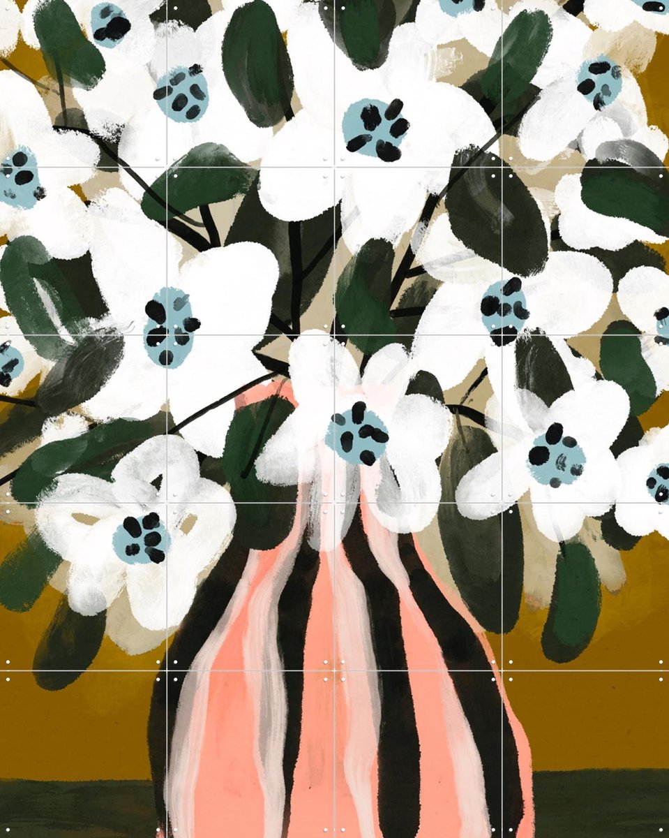 IXXI Pastel Flower Impression No 9, Treechild & Various - 80 x 100 cm - Gratis ophangtool - Grote wanddecoratie en posters - Illustraties
