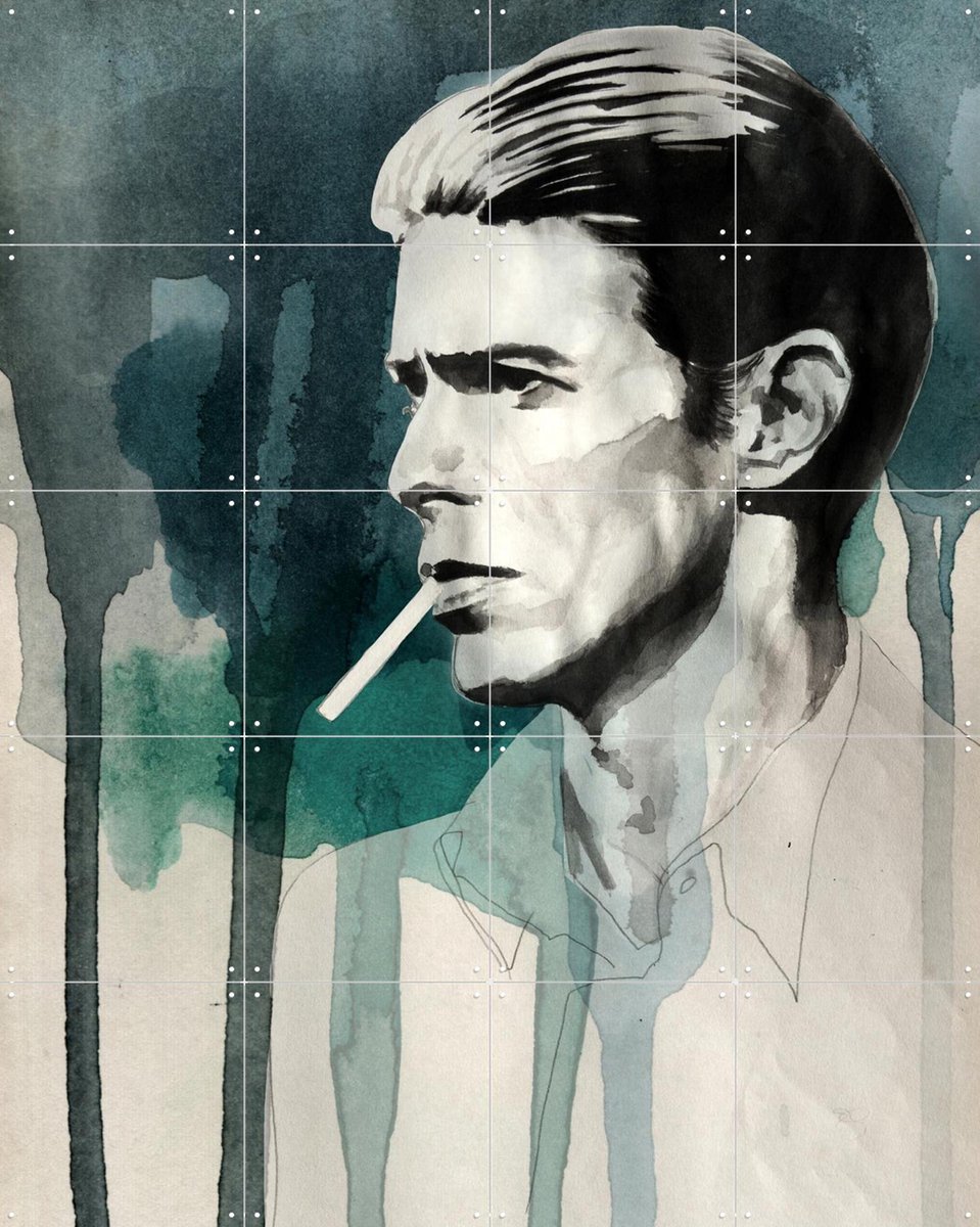IXXI David Bowie, David Diehl - 80 x 100 cm - Gratis ophangtool - Grote wanddecoratie en posters - Illustraties, Mancave, Film en TV, Portretten