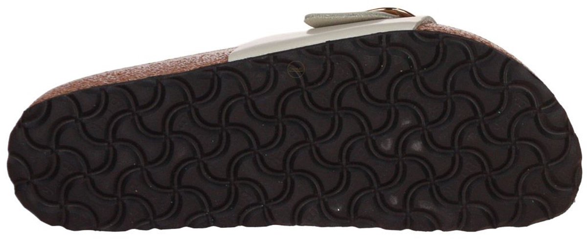Madrid Big Buckle Natural Leather Patent High-Shine Oyster