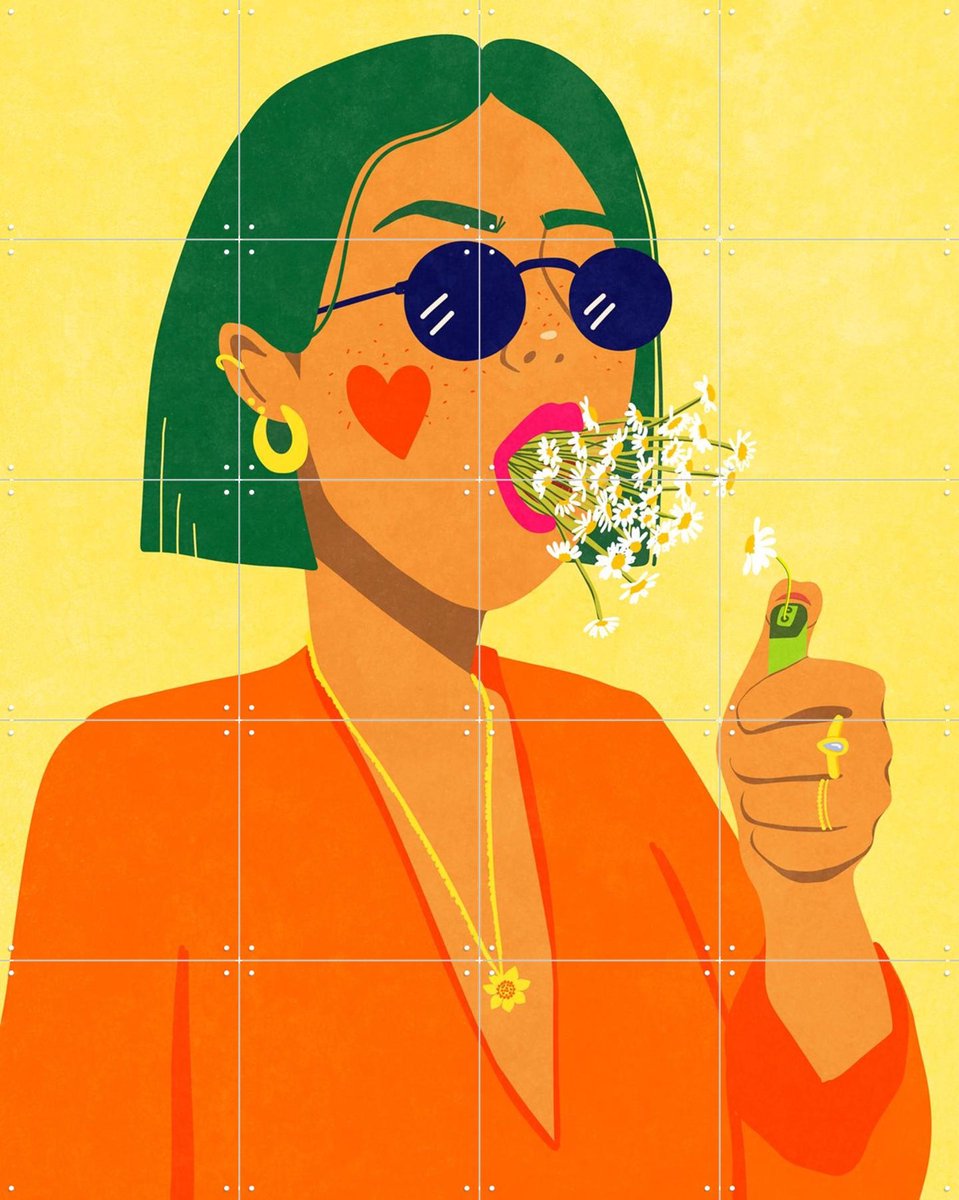 IXXI Inhale The Nature, Raissa Oltmanns - 80 x 100 cm - Gratis ophangtool - Grote wanddecoratie en posters - Speels, Digitale Kunst, Grafisch Ontwerp