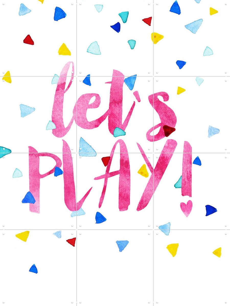 IXXI Let`s Play!, Treechild & Various - 60 x 80 cm - Gratis ophangtool - Grote wanddecoratie en posters - Speels, Aquarel, Illustraties, Typografie