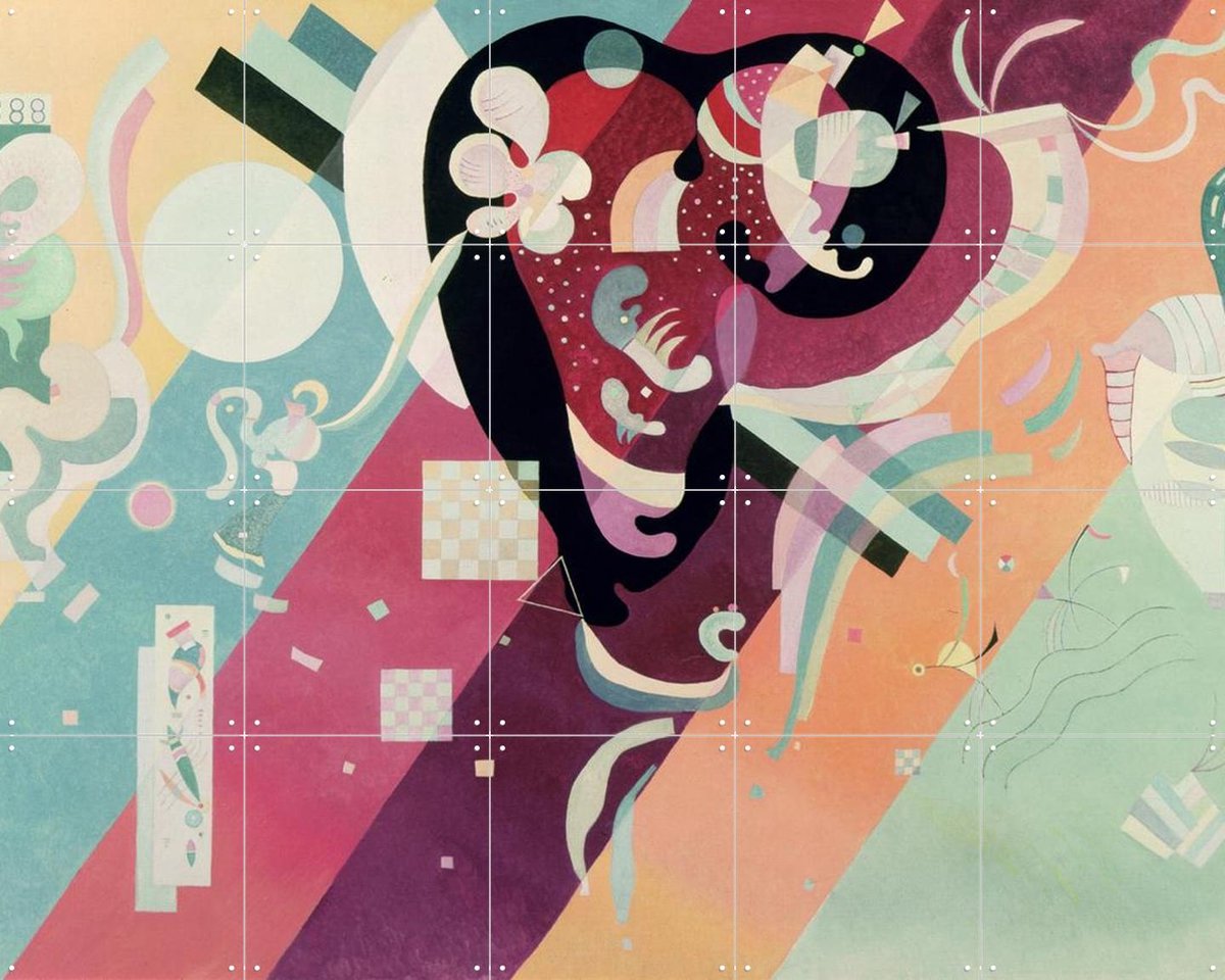 IXXI Composition IX, Kandinsky & Bridgeman Images - 100 x 80 cm - Gratis ophangtool - Grote wanddecoratie en posters - Geometrische Kunst, Abstract