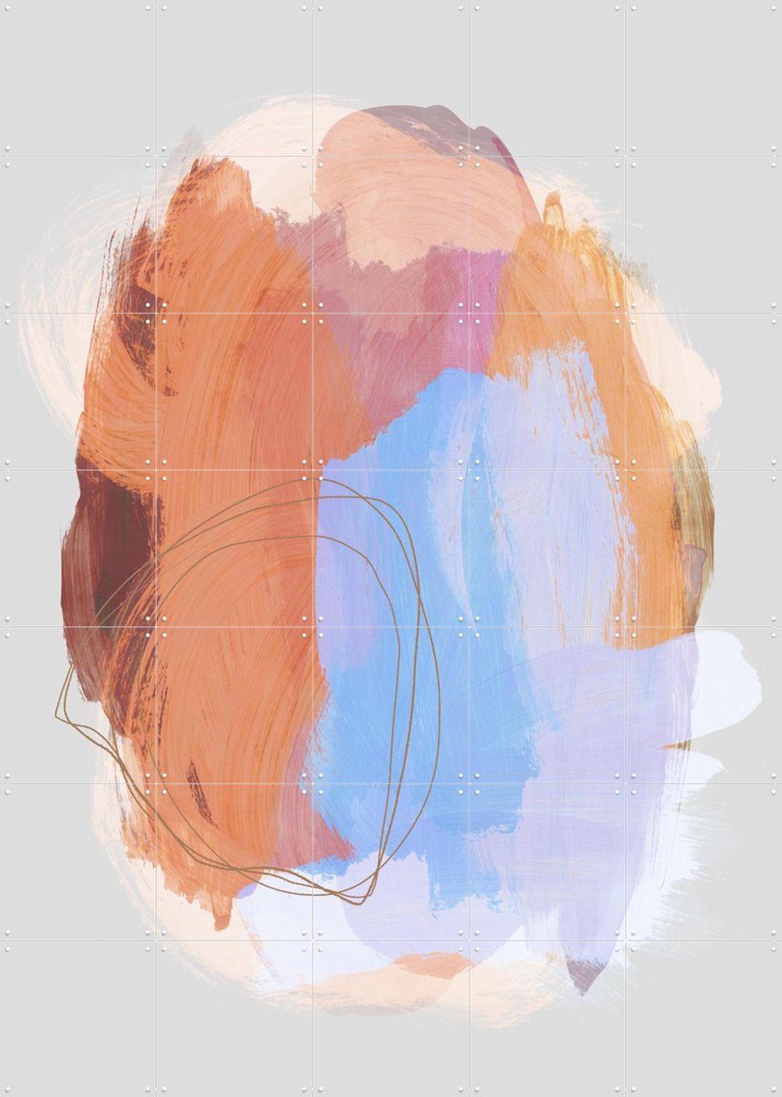 IXXI Abstract Brush Strokes 38Z, Mareike Böhmer - 100 x 140 cm - Gratis ophangtool - Grote wanddecoratie en posters - Kleurrijk,