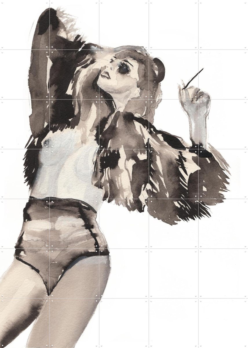 IXXI You're banned too, Victoria Verbaan - 100 x 140 cm - Gratis ophangtool - Grote wanddecoratie en posters - Aquarel, Illustraties, Slaapkamer