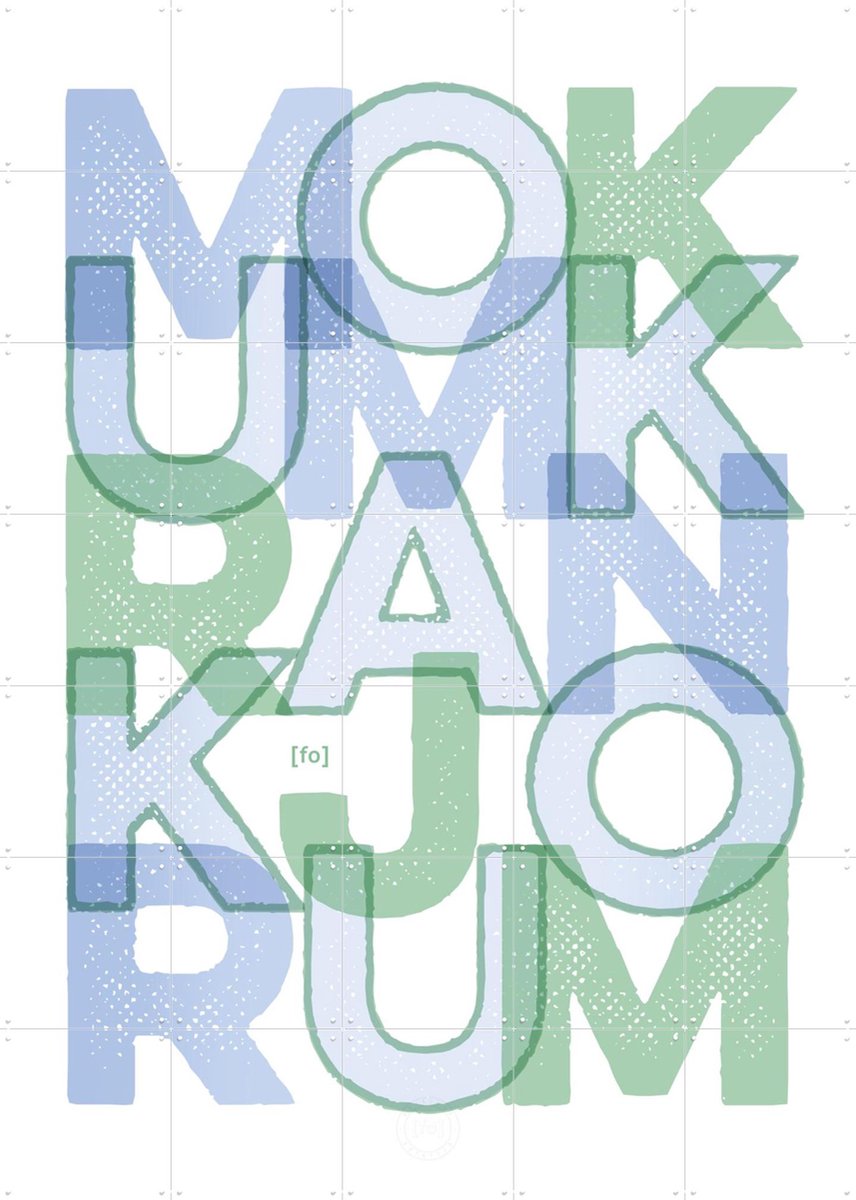 IXXI Mokum Krankjorum, Fototypo - 100 x 140 cm - Gratis ophangtool - Grote wanddecoratie en posters - Typografie, Grafisch Ontwerp, Woonkamer