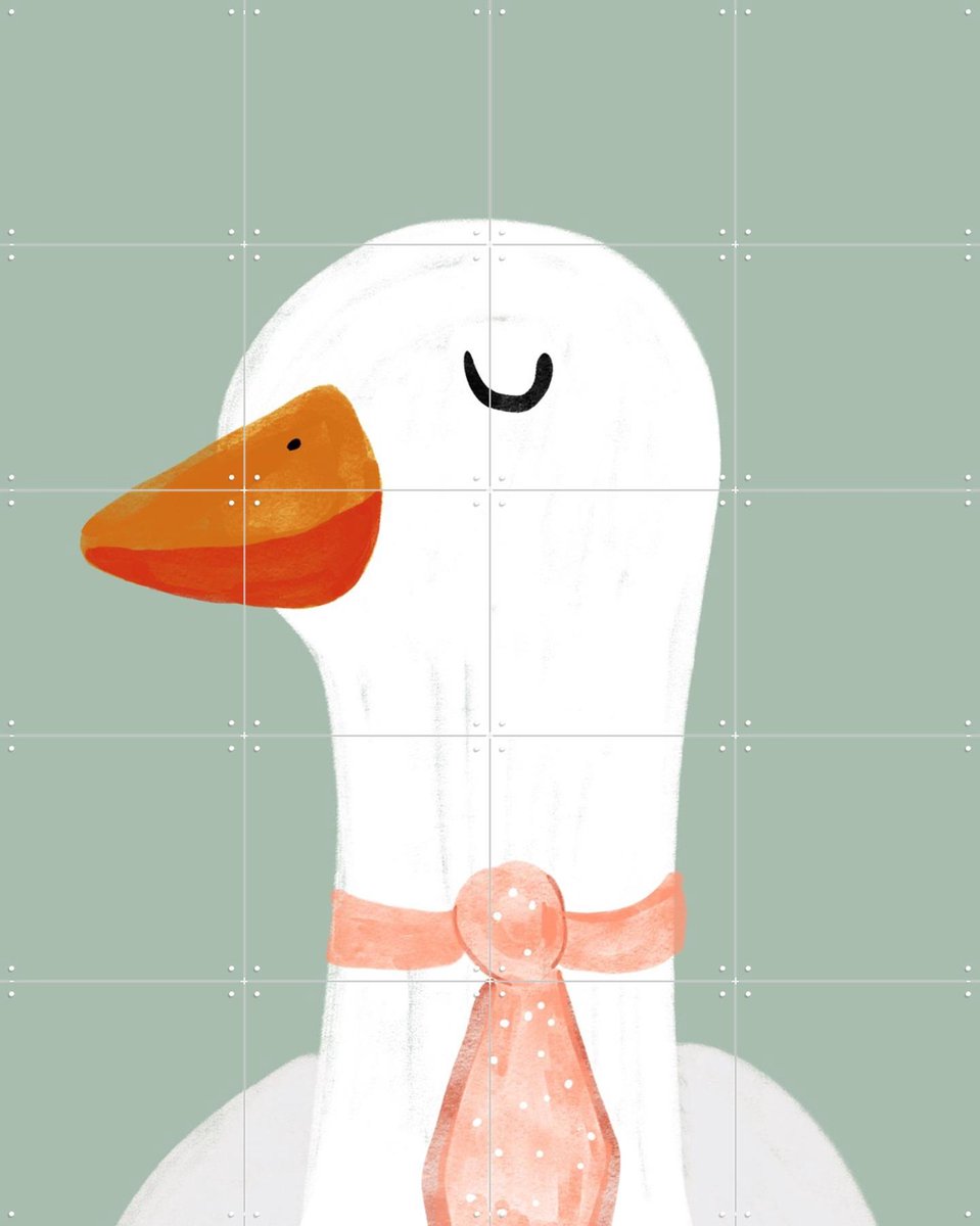 IXXI Fancy Goose, BAINAI - 80 x 100 cm - Gratis ophangtool - Grote wanddecoratie en posters - Speels, Fantasierijk, Illustraties, Cartoonesk
